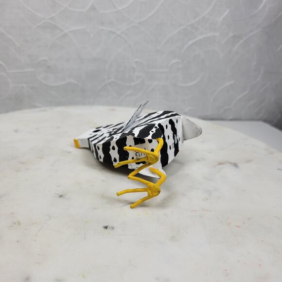 Dept 56 Chick 5” Zebra Print Metal Figurine Easter Farmhouse Folk Art Handmade - Picture 10 of 11